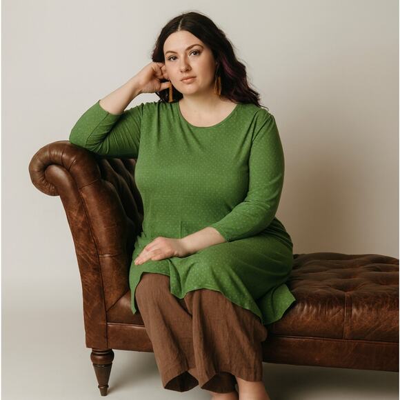 Gudrun Sjoden Dresses & Skirts - GUDRUN SJODEN Pepper Jersey Tunic Dress Avocado Green Sz L {II34}